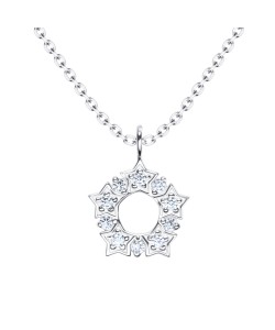 Beautiful Surround Stars Silver Necklace SPE-4883